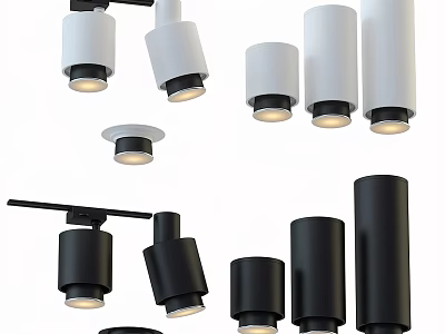 Modern Design Downlights and Spotlights With White Black Recessed Track LED Lighting 3d model