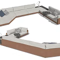 Modern Corner Sofa Multiplayer Sofa Combination Sofa 3d model
