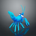 Blue Cartoon Crab Shaped Household Decor Toy With Big Eyes And Claws