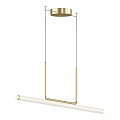 Modern Chandelier Design With Black Metal Brass And White Linear Elements 3d model