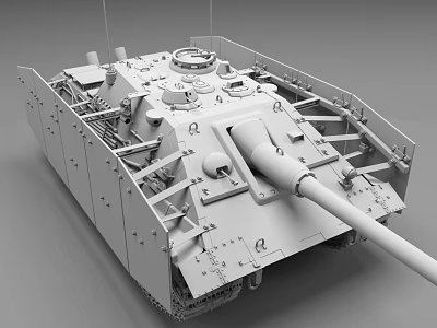 Detailed Military Tank Model With Gun Barrel Tracks And Structural Details 3d model