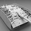 Detailed Military Tank Model With Gun Barrel Tracks And Structural Details