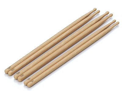 High Quality Wooden Drumsticks For Musical Instruments Practice And Performance Use 3d model