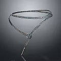 Elegant Silver Necklace With Intertwined Chain And Decorative Pendant Design