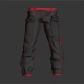 Gray Casual Pants With Pink Trim For Modern Fashionable Look