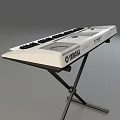 Yamaha PSR E463 Electronic Keyboard with Black White Keys Control Panel and Speakers on Stand