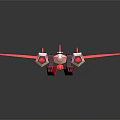 Red Toy Biplane Detailed Design With Double Wings Propellers And Classic Markings