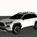 White Toyota SUV With Roof Rack Black Wheels And Off Road Style In Outdoor Setting