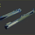 Two Green Tubular Military Weapons With Metal Components And Smooth Surface