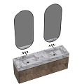 Bathroom sink basin mirror 3d model