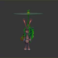 Cute 3D Rabbit Character With Long Ears Backpack And Carrot Propeller