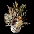 Modern floral flower ornaments flower arrangement dried flower decorations decorative ornaments green plants vase 3d model