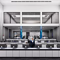 Science and Technology Command Hall of Modern Monitoring Room 3d model