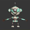 Cartoon Robot Game and Movie Character With Large Orange Eye Green Ears Red Arms
