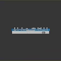 Blue Audio Mixing Console With Multiple Knobs Buttons And Display Screen
