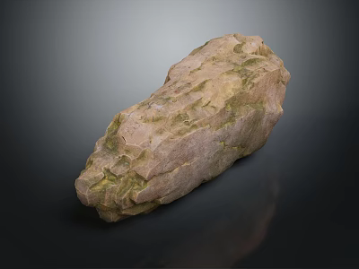 Decorative Natural Wood Stone Material With Rough Textured Surface And Pink Green Hue 3d model
