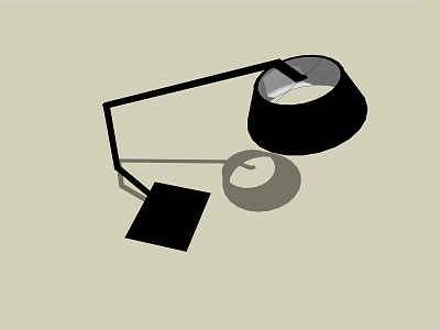 Modern Black Floor Lamp With Adjustable Arc Arm And Round Shade Design 3d model