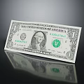 Decorative Ornament Set Featuring One Dollar Bill As Vintage Display Decoration Piece