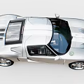 Silver Sleek Sports Car With Transparent Roof Aerodynamic Design And Alloy Wheels
