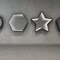 Commercial Equipment Modern Geometric Decorative Mirrors Round Hexagon Star Irregular Shapes
