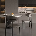 White And Beige Single Chairs With Wooden And Black Metal Legs In Modern Interior