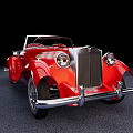 Red Vintage Convertible Car With Classic Open Top And Sleek Body Design