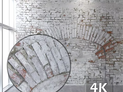 Exposed Brick Wall Arch Structure Construction Component With 4K Textured Detail View 3d model