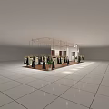 Modern Minimalist Shopping Mall Clothing Counter With Tidy Ladies Fashion Garment Display Arrangement