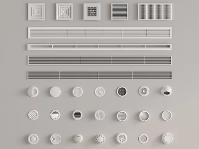 Different Types Of Air Vents For Air Conditioning 3d model