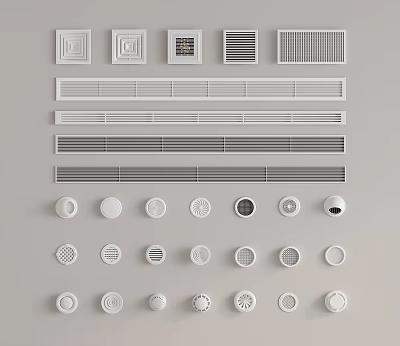 Different Types Of Air Vents For Air Conditioning 3d model