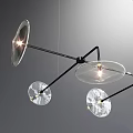 Modern Chandelier with Multiple Transparent Glass Balls and Metal Hanging Frame in Contemporary Interior Design
