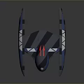 Advanced Blue And Gray Cosmic Spaceship With Aerodynamic Wings And Thrusters
