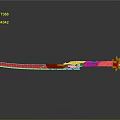 Red Decorative Knife With Shiny Blade And Ornate Metal Handle Design