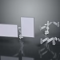 White Electronic Monitor Mounts With Ergonomic Design Various Angles And Structures