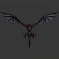 Red and Black Winged Dragon Fantasy 3D Model With Detailed Mythical Features