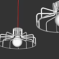 Two Modern Geometric Chandeliers With Metal Frames And White Bulbs Design 3d model