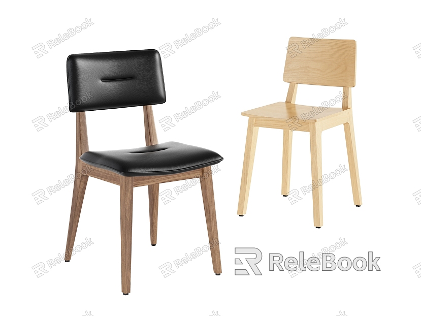 Dining chair combination simple fashion elegant solid wood leather model