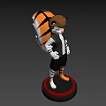 Anthropomorphic Cartoon Tiger Character With Green Eyes Black Vest And Striped Tail