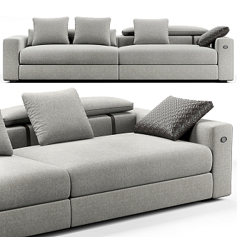 modern double sofa fabric double sofa 3d model