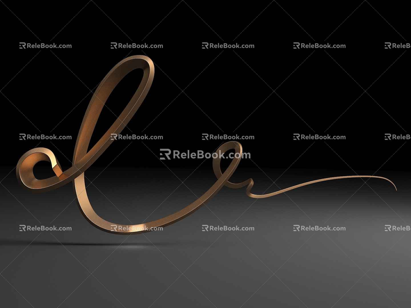 Metal copper line art wall decoration model