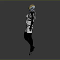 Futuristic Cyborg Character With Golden Helmet White Armor Mechanical Body Sci Fi Concept Design
