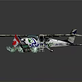 Space Exploration Aircraft Model Featuring Green Patterns Small Plants And Mini Cart