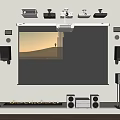 Projection Curtain Projector Audio Bracket TV 3d model