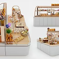 Modern Shelf Bakery Showcase Shelf 3d model