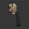 Game And Movie Character Head Designs With Brown Bun Black Braids And Blonde Short Hair