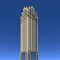 Tall Commercial Complex Tower With Light And Dark Facade And Numerous Windows 3d model