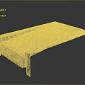 Industrial Metal Platform With Mesh Surface Yellow Black Warning Stripes Blue Rust And Supportive Legs