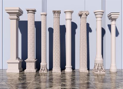 European Roman Column 3d model