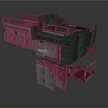 Industrial Equipment With Metal Frame Platform Staircase Green Panels And Gray Base