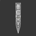 Gray Warship Number 12 Equipped with Radar and Antennas on Upper Deck